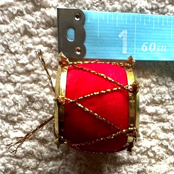 Vintage Red & Gold Drums Christmas Tree Ornaments Set of 7 - Picture 6 of 6